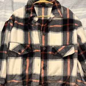 SHEIN women’s Black and White Plaid Soft Jacket